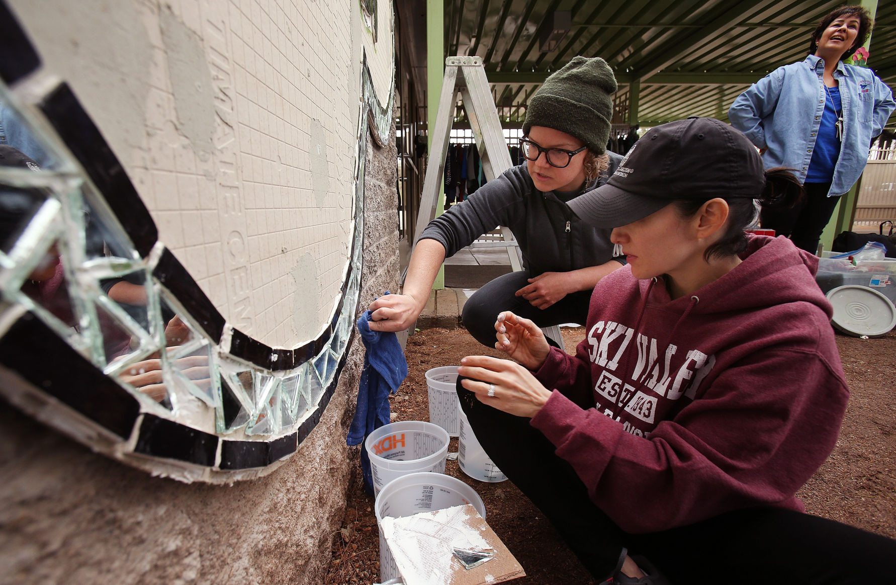 Ben's Bells "Be Kind" mosaic installation at Manzanita Elementary